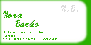 nora barko business card