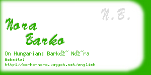 nora barko business card